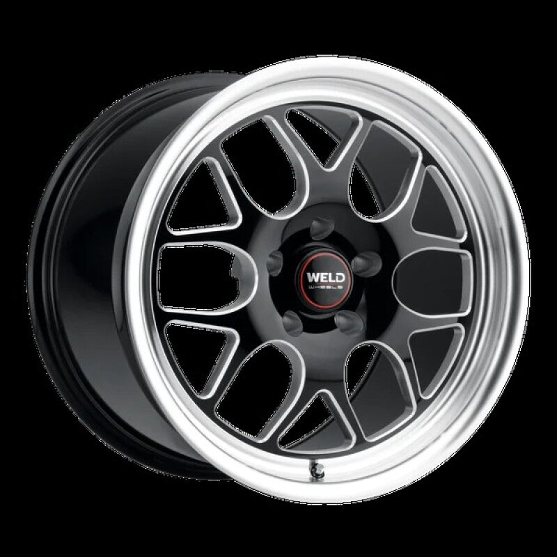 Weld Solana Drag 15x10 / 5x114.3 BP / ET22 /  6.36in BS / 78.1 Dia  - Gloss Black Milled Wheel
