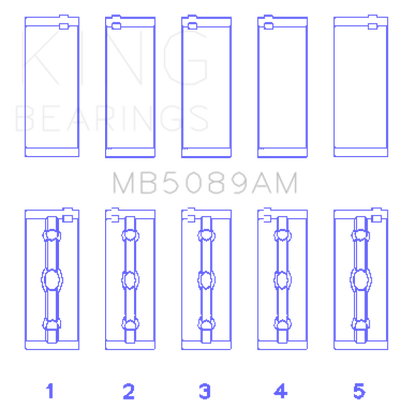 King Engine Bearings Toyota 1Rz (Size +0.50mm) Main Bearing Set