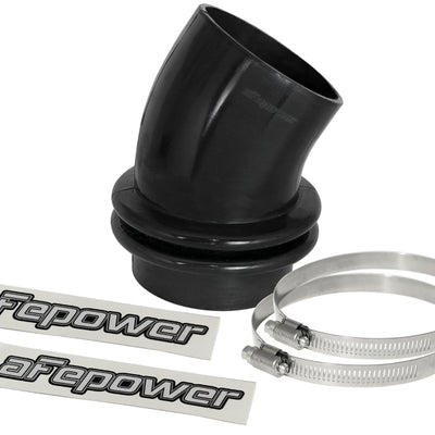 aFe Magnum FORCE Silicone Coupling Kit 3-1/2in ID x 30 Deg. Bellows Elbow - Black
