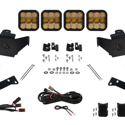Diode Dynamics 2024 Toyota Tacoma SS5 Grille CrossLink Lightbar Kit - Sport Yellow Combo