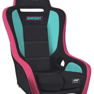 PRP Shreddy Podium Suspension Seat - Black- Pink / Teal