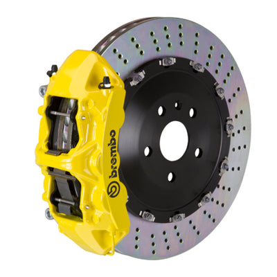 Brembo 18+ RS5 Front GT BBK 6 Piston Cast 405x34 2pc Rotor Drilled- Yellow