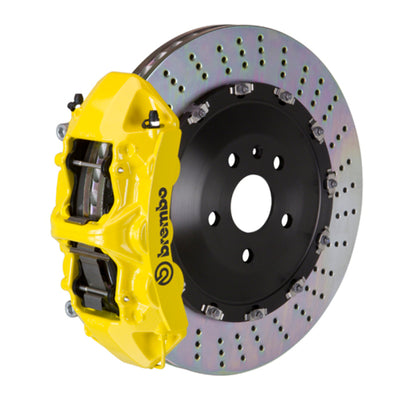 Brembo SS Front GT BBK 6 Piston Cast 405x34 2pc Rotor Drilled- Yellow