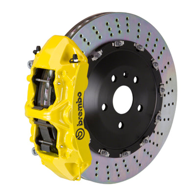 Brembo 19+ X5 (G05)/20+ X6 Front GT BBK 6 Piston Cast 405x34 2pc Rotor Drilled- Yellow
