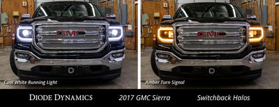 Diode Dynamics GMC Sierra LED Halos Switchback 16-18 Sierra 1500