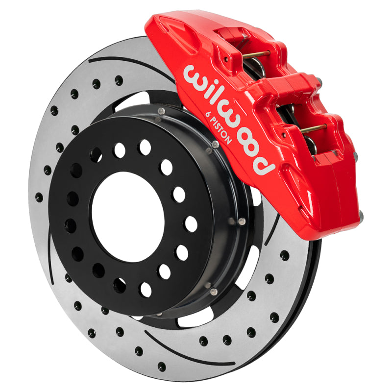 Wilwood Ford Mustang II Dynapro Front Brake Kit w/ 12.19in Drilled & Slotted Rotor - Red