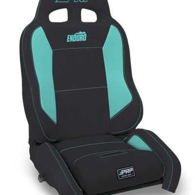 PRP EnduroCrawl Reclining Suspension Seat - Black/Teal Vinyl - Passenger