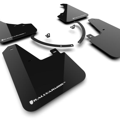 Rally Armor 24-25 Hyundai Santa Fe Black Mud Flap w/White Logo