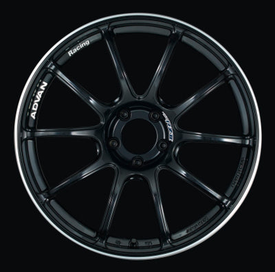 Advan RZII 17x8 +54 5x114.3 Racing Gloss Black and Ring Wheel