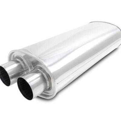 Vibrant Streetpower Oval Muffler 2.50in Dual Inlet/Outlet 18in Body Length