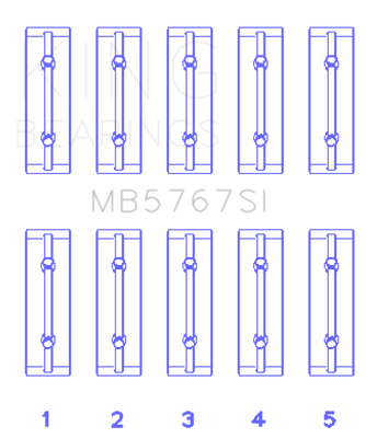 King Engine Bearings Nissan Hr15/16DE (Size +0.25mm) Main Bearing Set