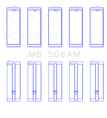 King Engine Bearings Toyota 22R (Size +0.75mm) Main Bearing Set