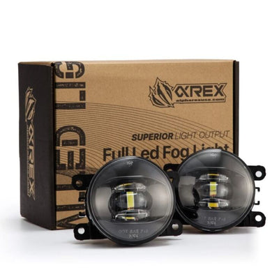 AlphaRex Universal Acura/Ford/Honda/Subaru/Nissan DoubleTap Dual Color LED Proj Fog Lights - Wt/Ambr