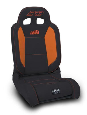 PRP EnduroDaily Reclining Suspension Seat - Black/Orange Vinyl - Passenger