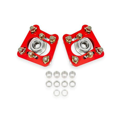 BMR 94-04 Ford Mustang Steel Caster Camber Plates - Red