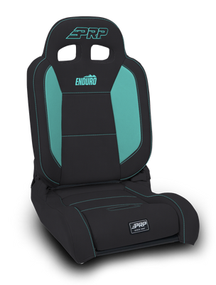 PRP EnduroDaily Reclining Suspension Seat - Black/Teal Vinyl - Driver