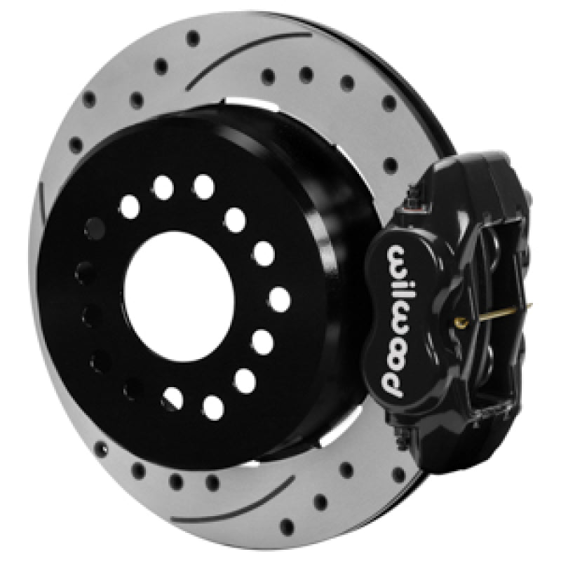 Wilwood Forged Dynalite Rear Parking Brake Kit - Drilled & Slotted Rotors (Black)