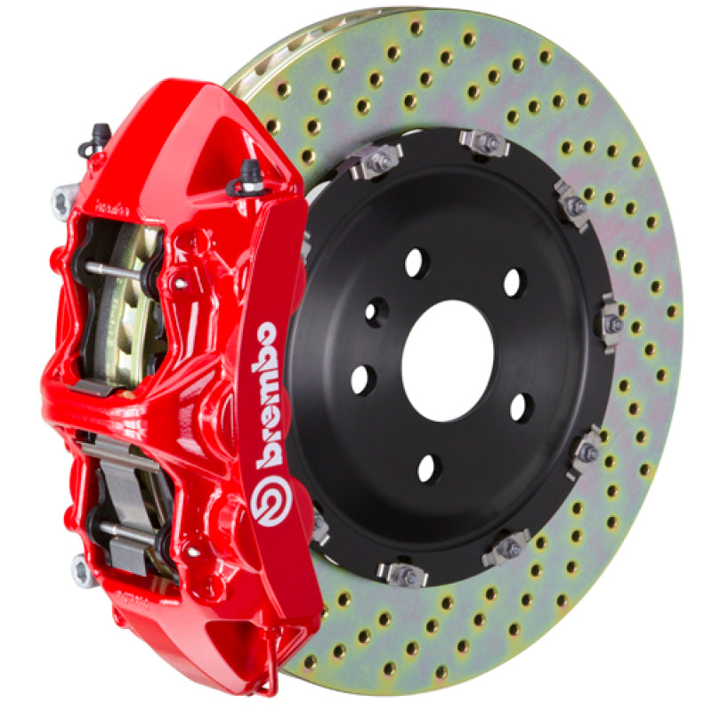 Brembo 24+ BMW M30i/i5 xDrive 40 Front GT BBK 6 Piston Cast 380x34 2pc Rotor Drilled - Red