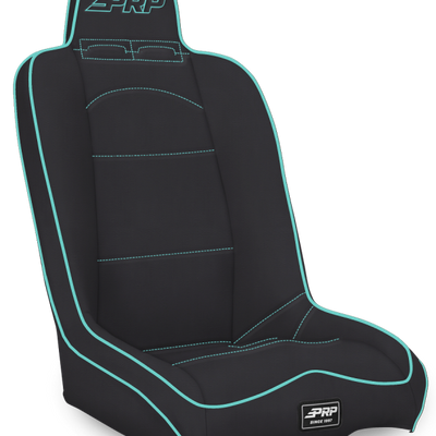 PRP Daily Driver High Back Suspension Seat- Black/Teal Vinyl