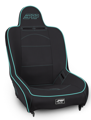 PRP Premier High Back Suspension Seat- Black/Teal Vinyl