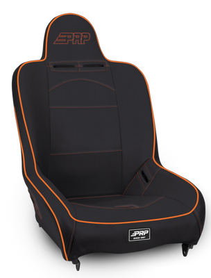 PRP Premier High Back Suspension Seat- Black/Orange Vinyl