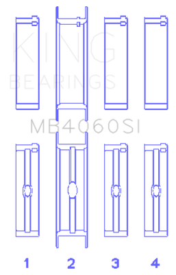 King Engine Bearings Chrysler Caravan 201Ci V6 Ohv (Size +0.25mm) Main Bearing Set