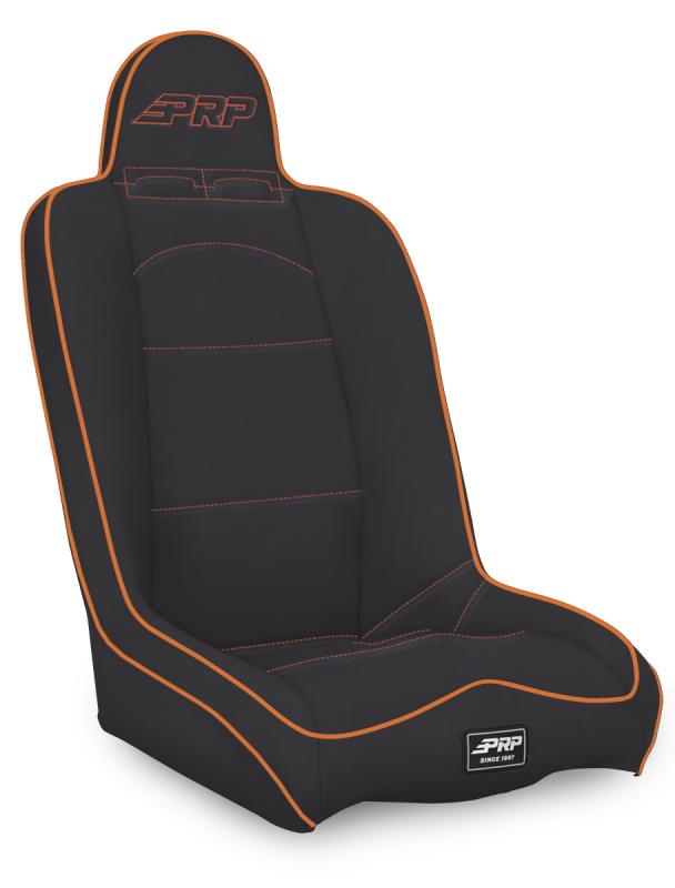 PRP Daily Driver High Back Suspension Seat- Black/Orange Tweed