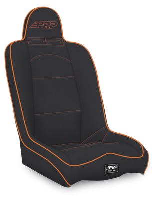 PRP Daily Driver High Back Suspension Seat- Black/Orange Tweed
