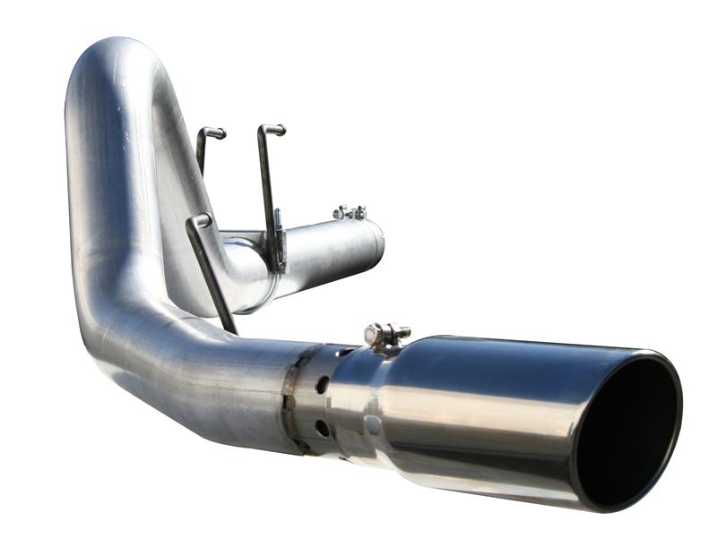 aFe MACHForce XP 5in DPF-Back Stainless Steel Exh Sys, polished tip,Ford Diesel Trucks 08-10 V8-6.4L