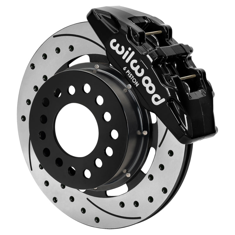 Wilwood Ford Mustang II Dynapro Front Brake Kit w/ 12.19in Drilled & Slotted Rotor - Black