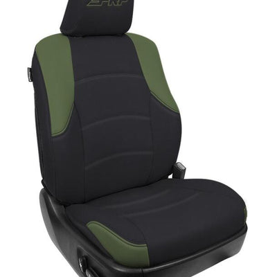 PRP 11-24 Toyota 4Runner Front Seat Covers (Pair) - Black/Olive Green