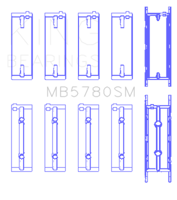 King Engine Bearings BMW N47 D20 A/B/C/D/N47 C20 A (Size +0.25mm) Main Bearing Set