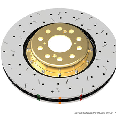 DBA 05-09 Audi A4 Quattro 2.0L Front 5000 Series Drilled & Slotted Rotor w/Gold Hat