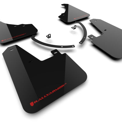 Rally Armor 24-25 Hyundai Santa Fe Black Mud Flap w/Red Logo