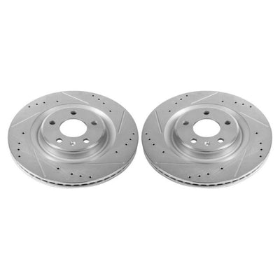 Power Stop 17-19 Audi A4 Rear Evolution Drilled & Slotted Rotors - Pair