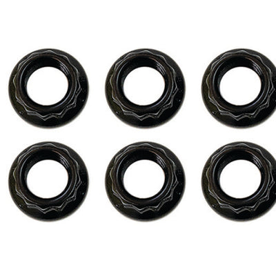 Moroso 5/16in-24 12 Point Black Oxide Flange Nut  - 10 Pack