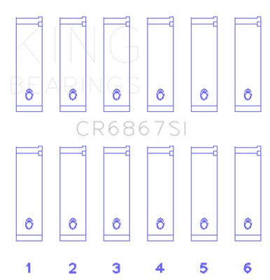 King Engine Bearings Chrysler 215 Cid/241 Cid 24V (Size +0.50mm) Connecting Rod Bearing Set