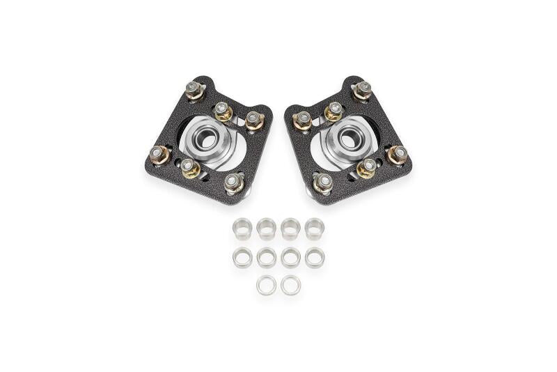 BMR 94-04 Ford Mustang Steel Caster Camber Plates - Black Hammertone