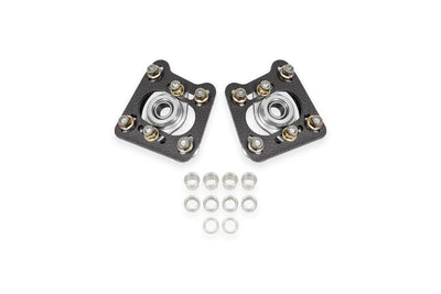 BMR 94-04 Ford Mustang Steel Caster Camber Plates - Black Hammertone