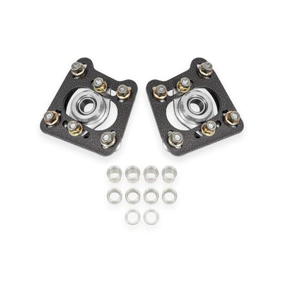 BMR 94-04 Ford Mustang Steel Caster Camber Plates - Black Hammertone