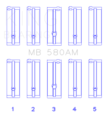 King Engine Bearings Toyota 21R/(Size +1.0mm) Main Bearing Set