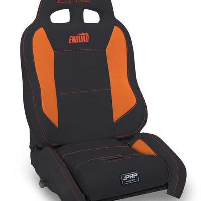 PRP EnduroCrawl Reclining Suspension Seat - Black/Orange Vinyl - Passenger
