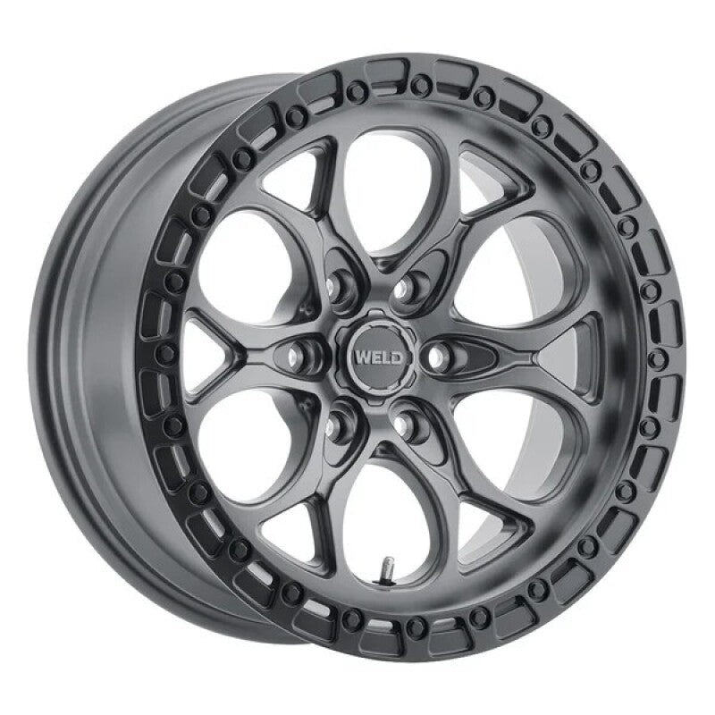 Weld Off-Road W107 Ledge 17x9 6x135 BP 0mm ET 5in BS 87.1mm Bore Satin Gun / Black Ring Wheel