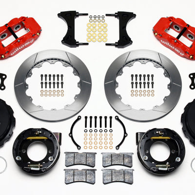 Wilwood Narrow Superlite 4R Rear P-Brk Kit 12.88in Red Small Ford 2.50in Offset
