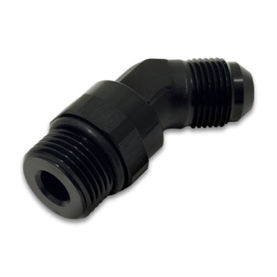 Vibrant -10AN Male to Male -10AN Straight Cut 45 Degree Adapter Fitting - Anodized Black