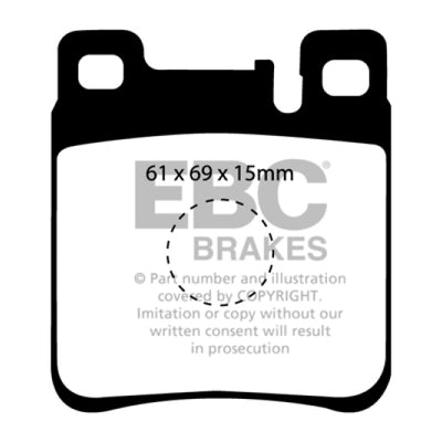 EBC 05-06 Chrysler Crossfire 3.2 SRT6 Yellowstuff Rear Brake Pads