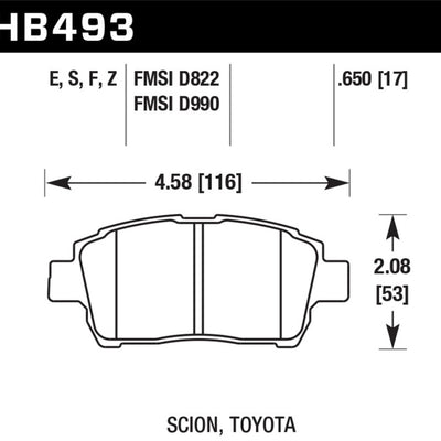 Hawk 04-07 xA/xB D990 Blue 9012 Race Front Brake Pads