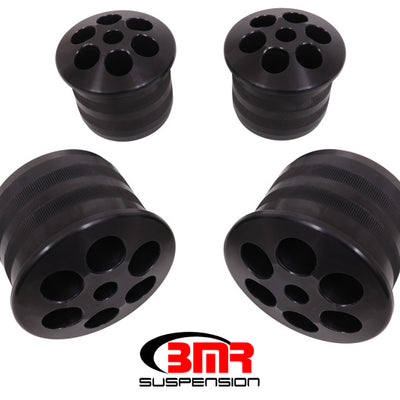 BMR 08-18 Dodge Challenger Aluminum Rear Cradle Bushings Kit - Black Anodized