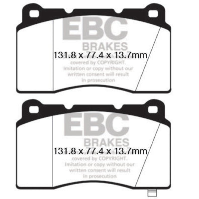 EBC 09+ Hyundai Genesis Coupe 2.0 Turbo (Brembo) Yellowstuff Front Brake Pads