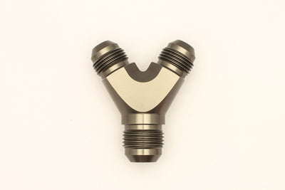 DeatschWerks 8AN Male Flare + 8AN Male Flare to 10AN Male Flare Y Block Fitting